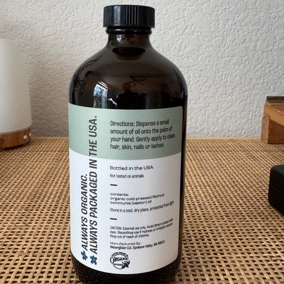 J MAC BOTANICALS, Organic Castor Oil Cold Pressed (Glass Bottle) 16 oz - Picture 3 of 5